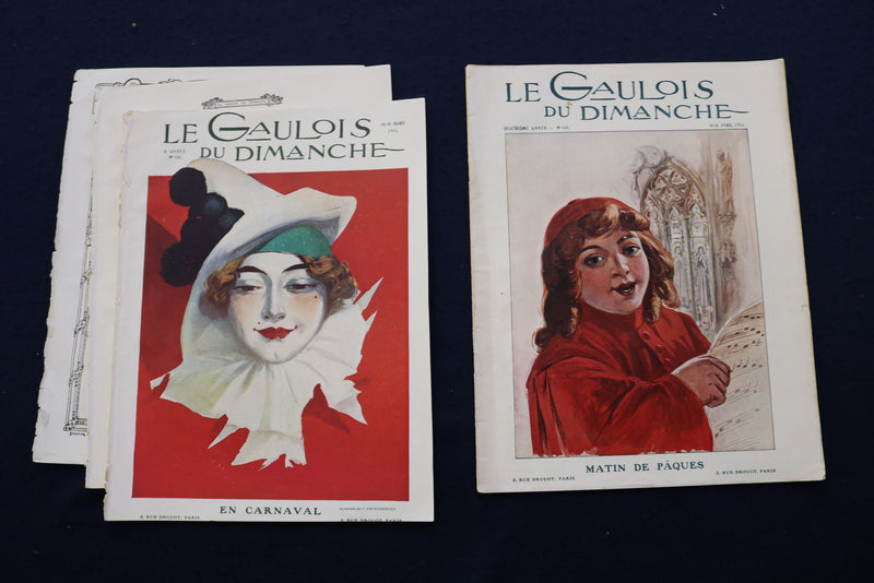 1911 LE GAULOIS DU DIMANCHE ILLUSTRATED MAGAZINE - FRENCH - LOT OF 8 - O 3617