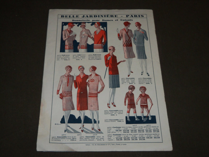 1929 BELLE JARDINIERE VETEMENTS FRENCH FASHION CATALOGUE - FR 1175