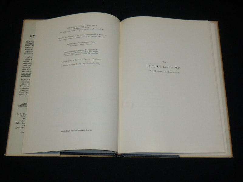 1954 HYSTERECTOMY HARDCOVER BOOK BY DR. BURCH AND DR. LAVELY - KD 6367