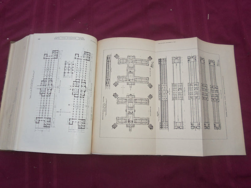 1921 JAN-DEC THE BUILDER U. K. MAGAZINE BOUND VOLUMES - 2 VOLS - FOLD OUTS- C 32