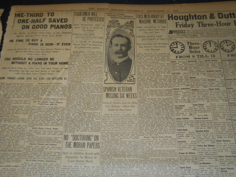 1906 SEPTEMBER 13 THE BOSTON HERALD - LYNN BASEBALL TEAM - BH 98