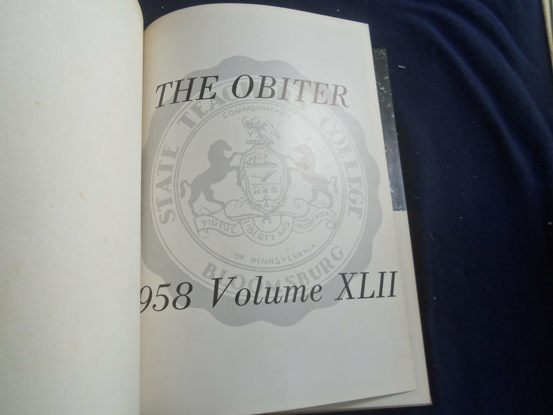 1958 ORBITER BLOOMSBURG STATE TEACHERS COLLEGE YEARBOOK- BLOOMSBURG, PA- YB 2654