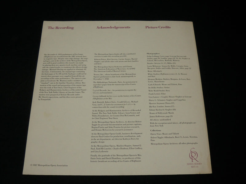 1987 LES CONTES D'HOFFMANN PROGRAM SIGNED BY RISE STEVENS - J 5948