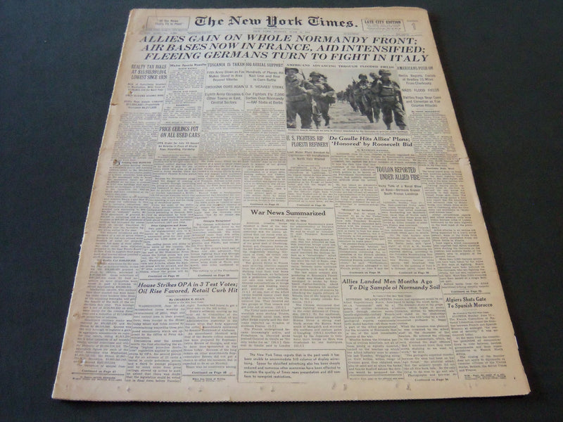 1944 JUNE 11 NEW YORK TIMES - ALLIES GAIN ON WHOLE NORMANDIE FRONT - NT 5904