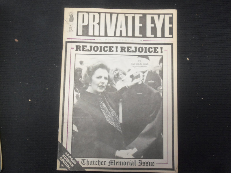 1990 DECEMBER 7 PRIVATE EYE MAGAZINE - MARGARET THATCHER FRONT COVER - E 8161
