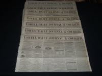1849 LOWELL DAILY JOURNAL & COURIER NEWSPAPER LOT OF 7 - MASSACHUSESTTS- NP 614D