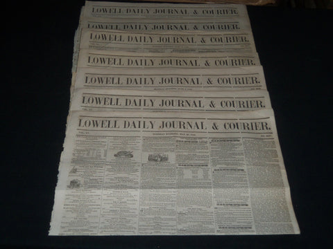 1849 LOWELL DAILY JOURNAL & COURIER NEWSPAPER LOT OF 7 - MASSACHUSESTTS- NP 614D