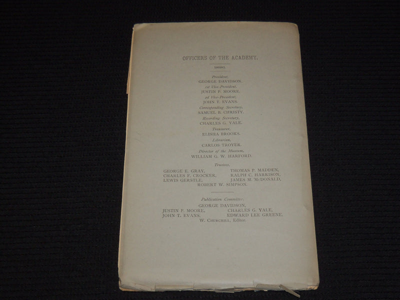 1886 SEPTEMBER CALIFORNIA ACADEMY OF SCIENCES BULLETIN - VOLUME 2 NO. 5 - K 553
