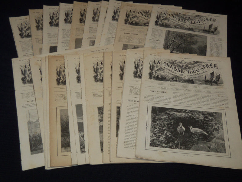 1886-1889 LA CHASSE ILLUSTREE FRENCH HUNTING MAGAZINE LOT OF 23 ISSUES - NP 5349