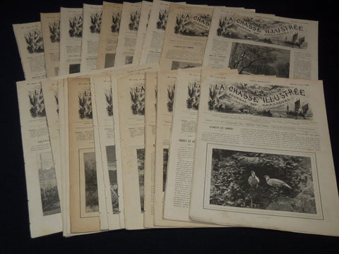 1886-1889 LA CHASSE ILLUSTREE FRENCH HUNTING MAGAZINE LOT OF 23 ISSUES - NP 5349