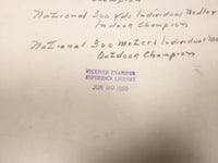 1947-1950 BARBARA JENSEN OLYMPIC SWIMMER WIRE PHOTOS LOT OF 10 - STAMPED- J 1795