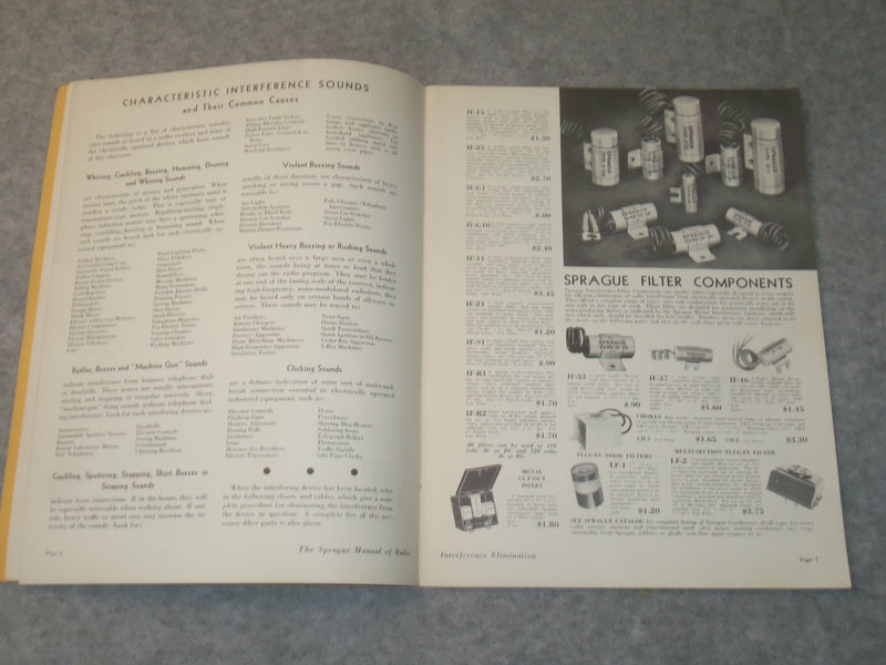 1942 SPRAGUERADIO INTERFERNCE ELIMATION MANUAL - J 6308