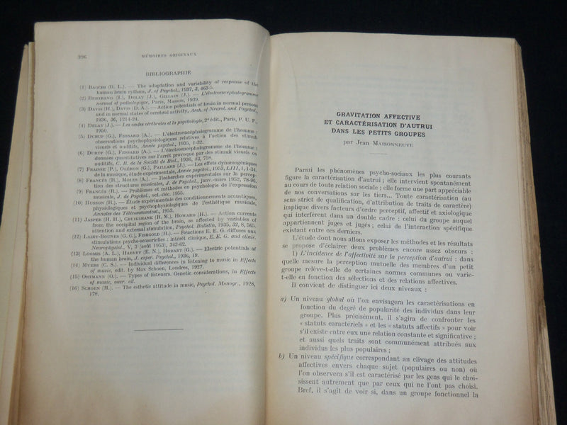 1956 L'ANNEE PSYCHOLOGIQUE FRENCH MAGAZINE ISSUE NO. 2 - J 6573