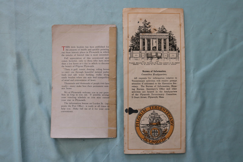 1920'S PLYMOUTH PILGRIM EPHEMERA - LOT OF 2 - K 3439