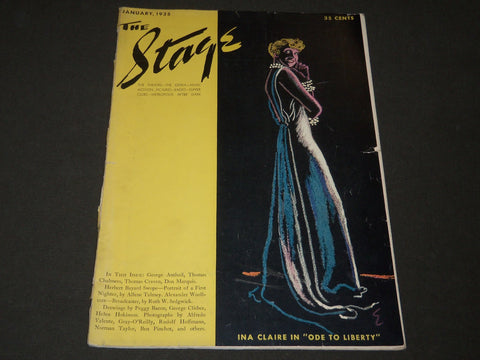 1935 JANUARY THE STAGE MAGAZINE - INA CLAIRE - GREAT PHOTOS & ADS - ST 46