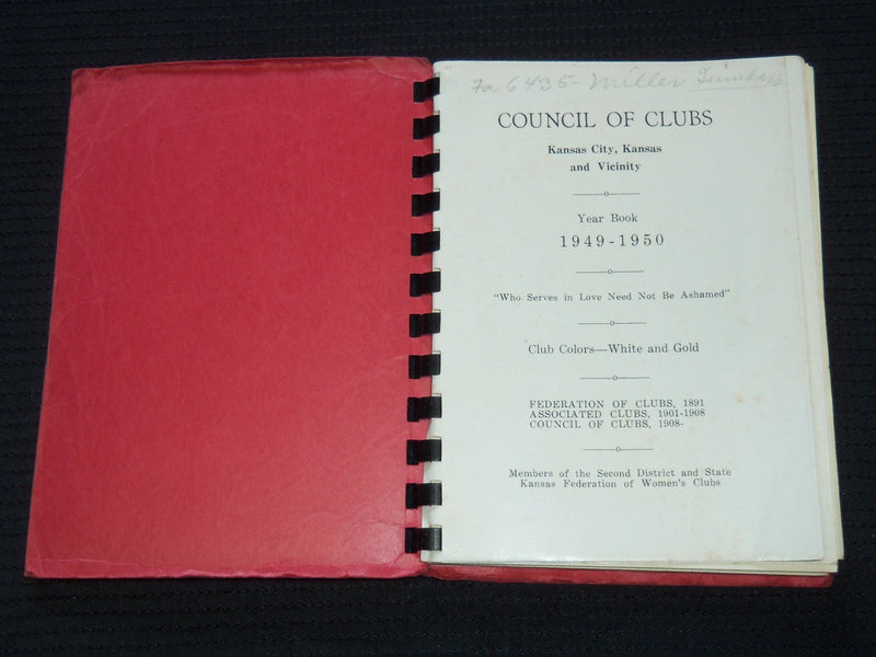 1946-1950 COUNCIL OF CLUBS YEAR BOOK LOT OF 2 - KANSAS CITY, KANSAS - J 7426
