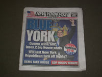 2018 NOVEMBER 7 NEW YORK POST NEWSPAPER-DEMS TAKE HOUSE-NY GOV ANDREW CUOMO WINS