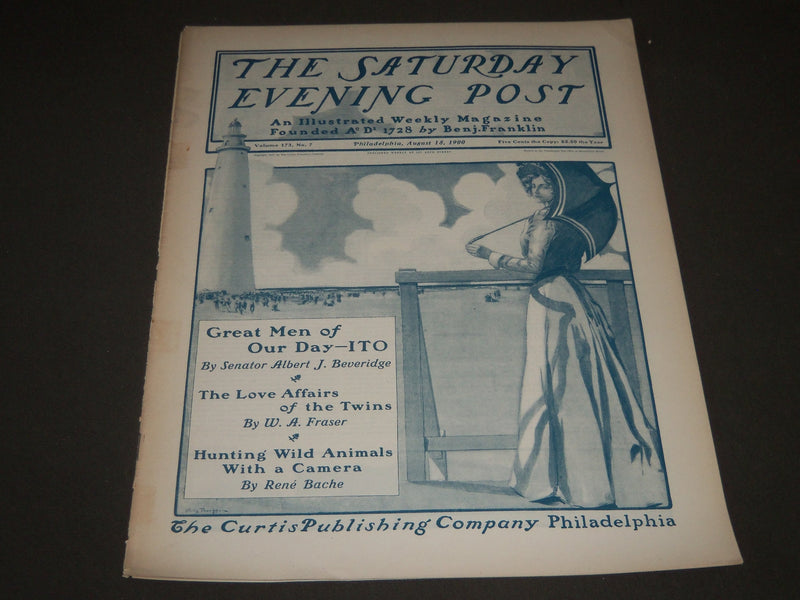 1900 AUGUST 18 THE SATURDAY EVENING POST MAGAZINE - ILLUSTRATED COVER - SP 597