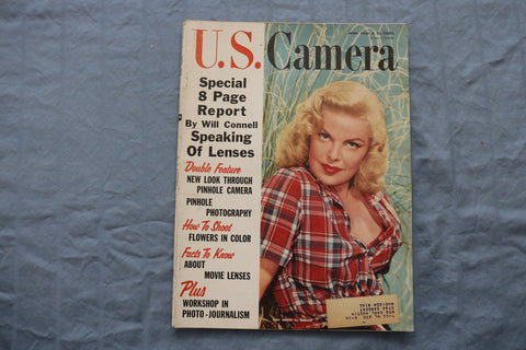 1956 APRIL U.S. CAMERA MAGAZINE - CLEO MOORE COVER - SP 1195E