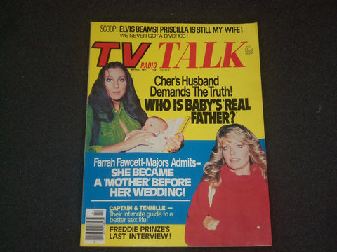 1977 APRIL TV RADIO TALK MAGAZINE - ELVIS PRESLEY - CHER - FARRAH - ST 6280