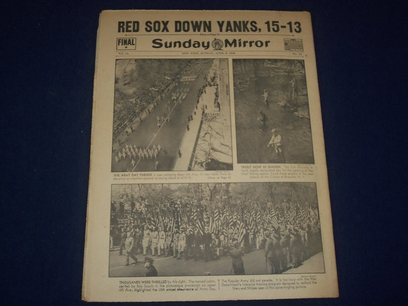 1945 APR 8 NEW YORK SUNDAY MIRROR - PLANES DESTROY 25 PERCENT JAP NAVY - NP 1804