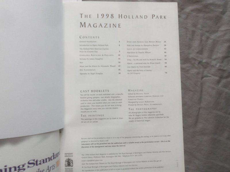 1998 HOLLAND PARK THEATRE SOFTCOVER MAGAZINE - K 266