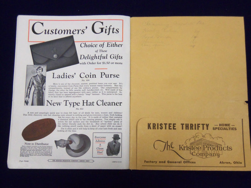 1930'S THE KRISTEE LINE THRIFTY HOME SPECIALTIES CATALOG - GREAT ADS - J 1973