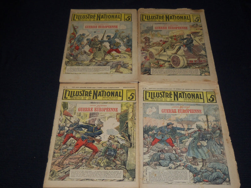 1914-1916 L'ILLUSTRE NATIONAL GUERRE EUROPEENNE MAGAZINE LOT OF 15 - O 2922C
