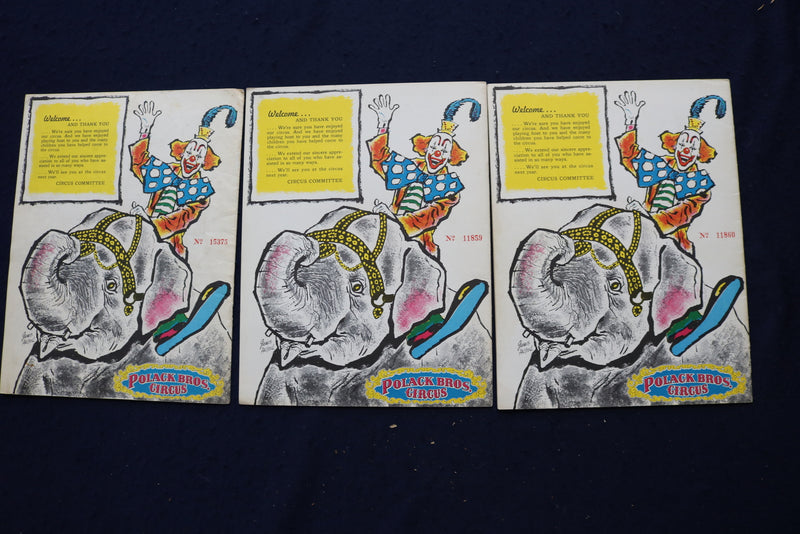 1958-1973 POLLACK BROS. CIRCUS PROGRAMS - LOT OF 17 - O 3639