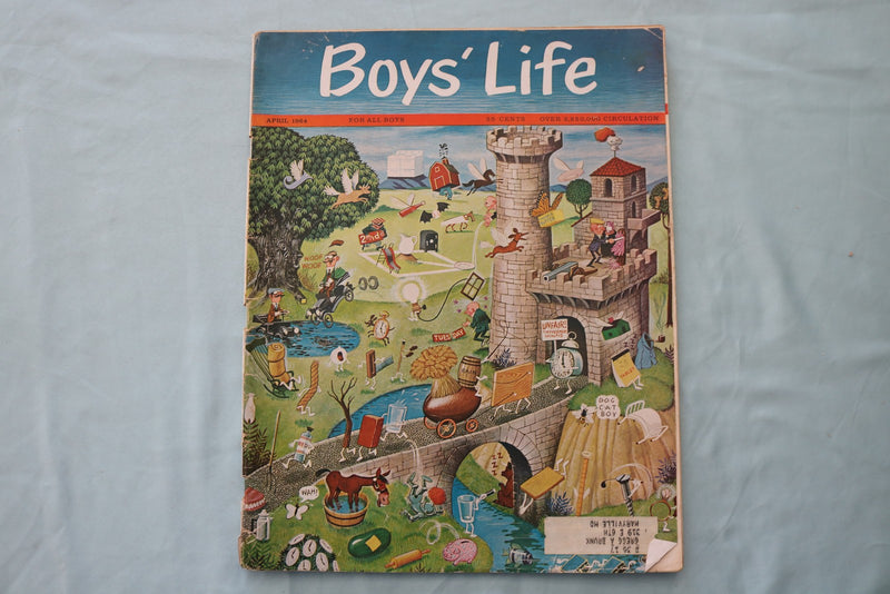 1964 APRIL BOYS' LIFE MAGAZINE - AN ILLUSTRATED SCENE COVER - E 26529