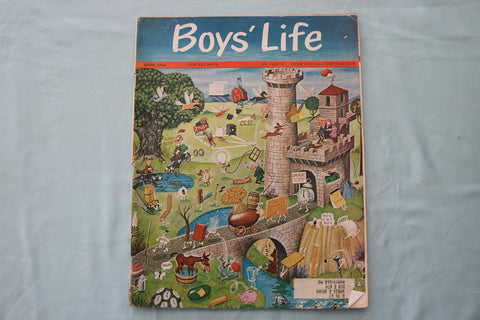 1964 APRIL BOYS' LIFE MAGAZINE - AN ILLUSTRATED SCENE COVER - E 26529