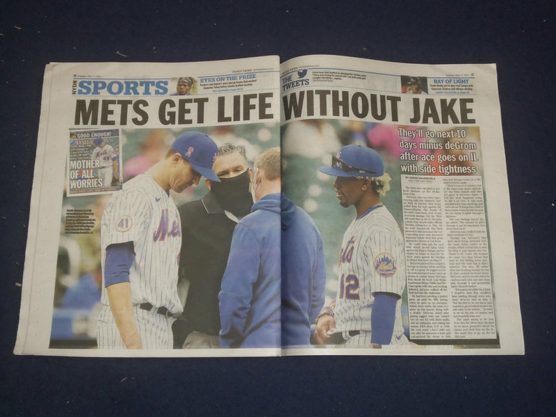 2021 MAY 11 NEW YORK DAILY NEWS NEWSPAPER - JACOB DEGROM GOES ON INJURED LIST