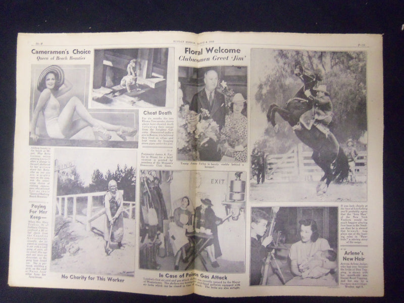 1938 MAR 6 NEW YORK SUNDAY MIRROR-2 AMERICAN STUDENTS ARRESTED AS SPIES- NP 2256