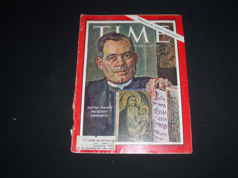 1962 FEBRUARY 9 TIME MAGAZINE - NOTRE DAME'S PRES. THEODORE HESBURGH - T 1834