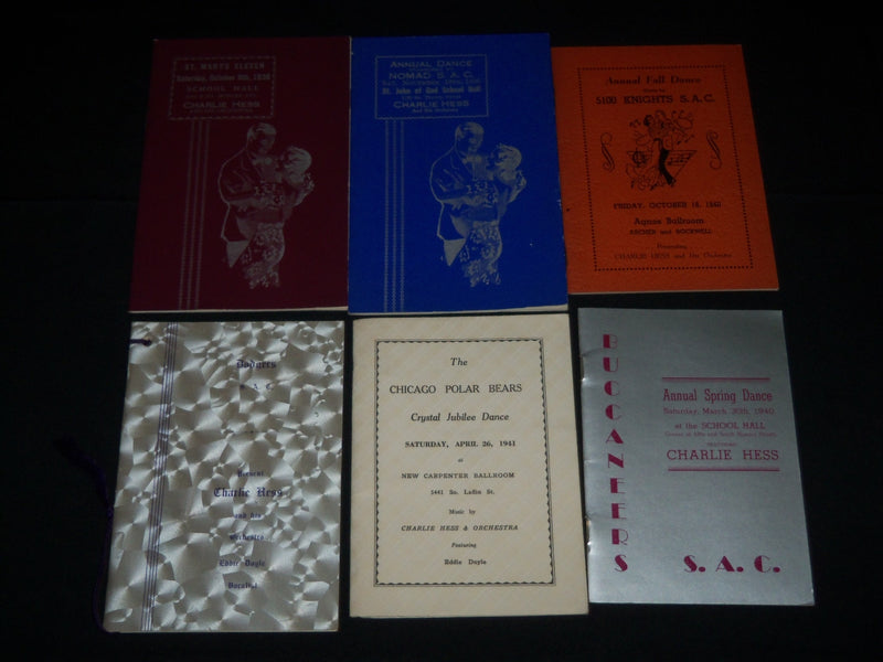 1938-1941 CHARLIE HESS AND HIS ORCHESTRA DANCE PROGRAM LOT OF 12 - O 1638