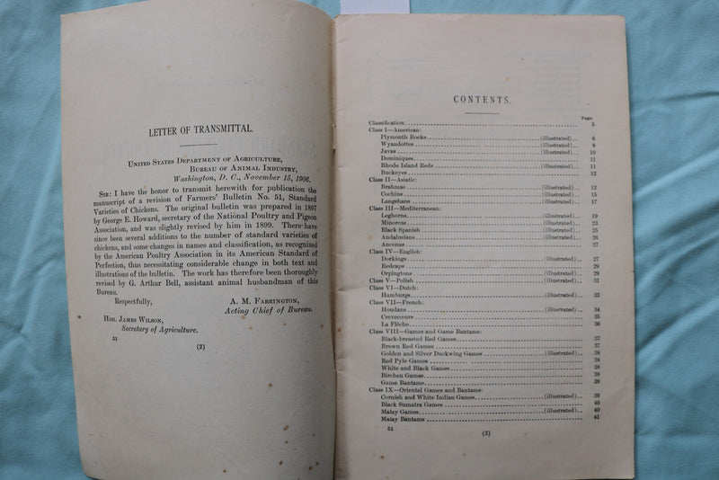 1904-1907 U.S. DEPT OF AGRICULTURE BULLETINS - LOT OF 3 - SOFTCOVER - K 3254