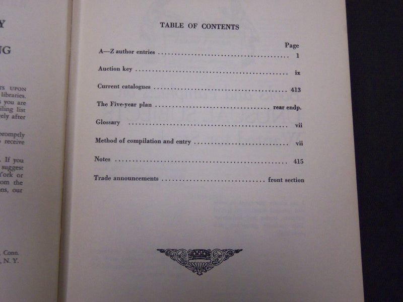 1941 UNITED STATES CUMULATIVE BOOK AUCTION RECORDS - KD 2099K