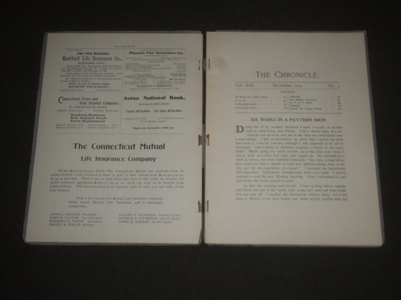 1903 DEC THE CHRONICLE MAGAZINE - HARTFORD PUBLIC HIGH SCHOOL - J 2338
