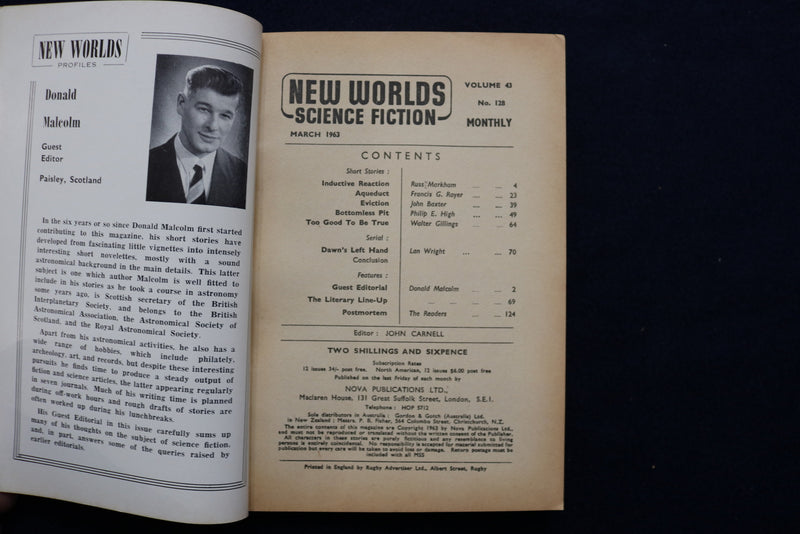 1963 MARCH NEW WORLDS SOFTCOVER DIGEST MAGAZINE - VOLUME 43, NUMBER 128 - K 453