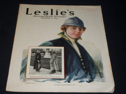 1916 JUNE 1 LESLIE'S ILLUSTRATED MAGAZINE - FASHION FOLLOWS THE FLAG - E 5563