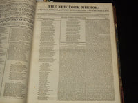 1832-1833 NEW YORK MIRROR AND LADIES GAZETTE BOUND VOLUME - ENGRAVINGS - R 89L