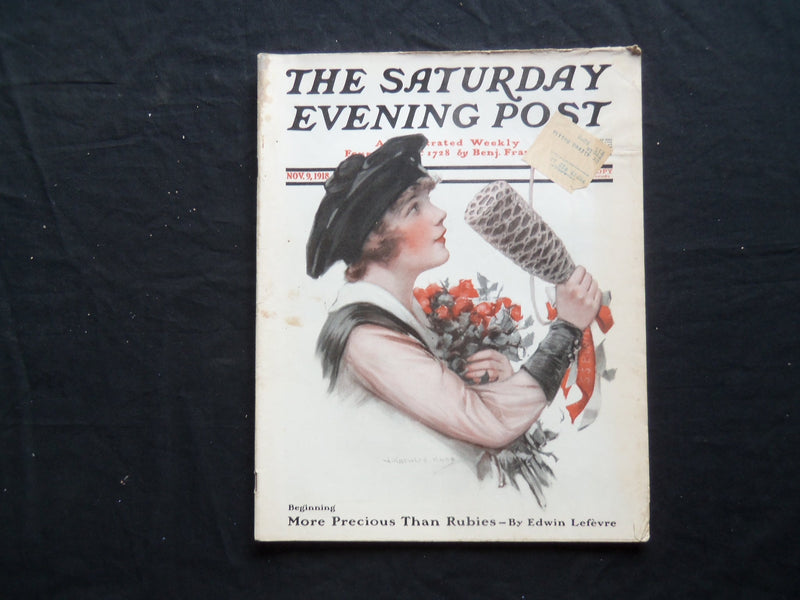 1918 NOVEMBER 9 THE SATURDAY EVENING POST MAGAZINE - ILLUSTRATED COVER - SP 907