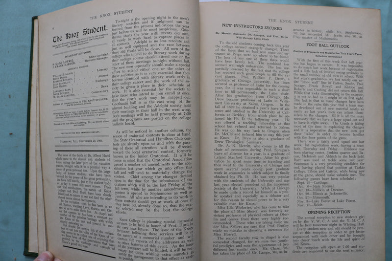 1904-1907 THE KNOX STUDENT HARDCOVER BOOKS - 2 VOLUMS - GALESBURG, IL - KD 9683