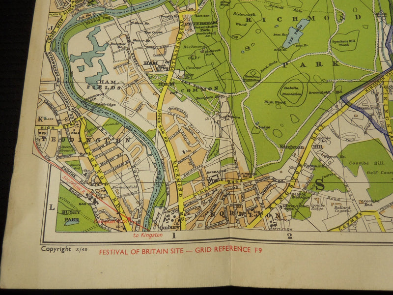1940'S BACON'S LARGE PRINT MAP OF LONDON AND SUBURBS - LINEN BACKED - K 2022
