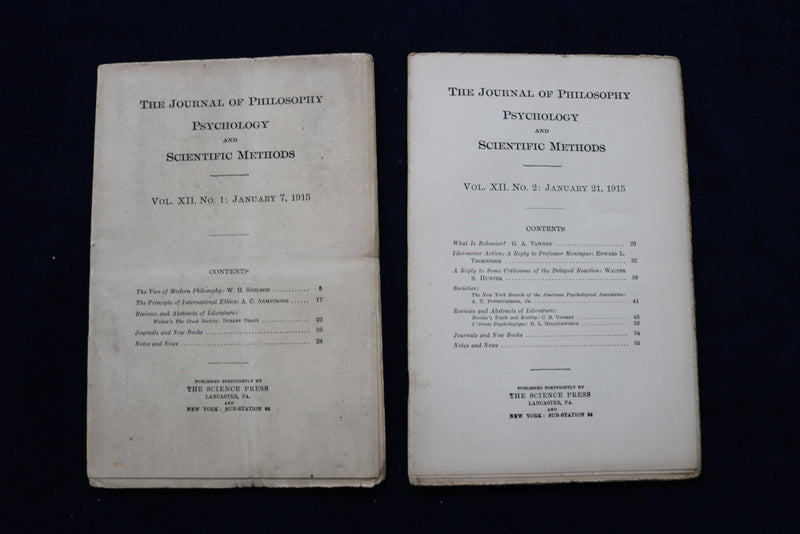 1915 THE JOURNAL OF PHILOSPHY AND SCIENTIFIC METHODS - LOT OF 14 - O 3354