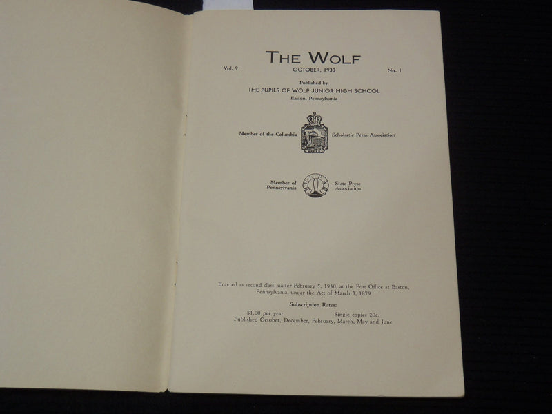 1932-1934 THE WOLF JUNIOR HIGH SCHOOL MAGAZINE LOT OF 7 ISSUES - O 3731