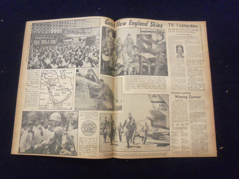 1958 JULY 19 BOSTON DAILY RECORD NEWSPAPER - GI'S OPEN FIRE IN BEIRUT - NP 6360