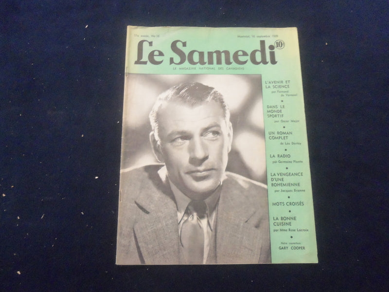 1939 SEPTEMBER 16 LE SAMEDI MAGAZINE - GARY COOPER COVER - FRENCH TEXT - B 439Y