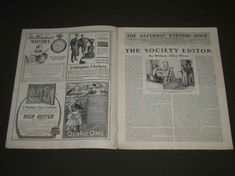 1905 SEPT 30 THE SATURDAY EVENING POST MAGAZINE - ILLUSTRATED COVER - SP 786