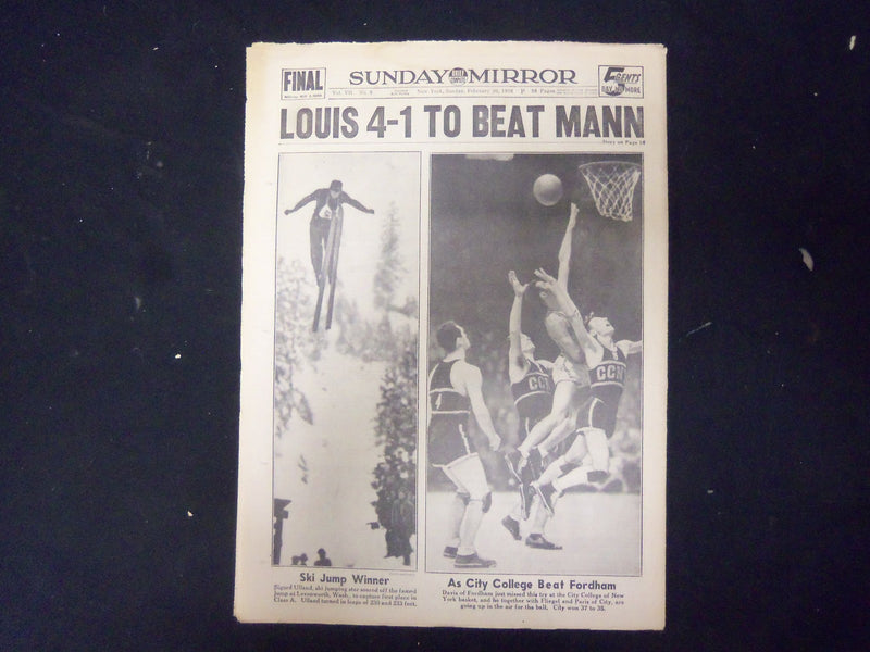 1938 FEB 20 NEW YORK SUNDAY MIRROR- POLICE CRACKDOWN ON INSANE KILLERS - NP 2255